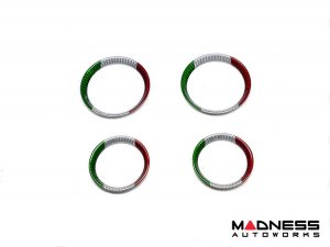 Alfa Romeo Giulia Interior Air Vent Circle Cover Kit - Carbon Fiber - Italian Theme